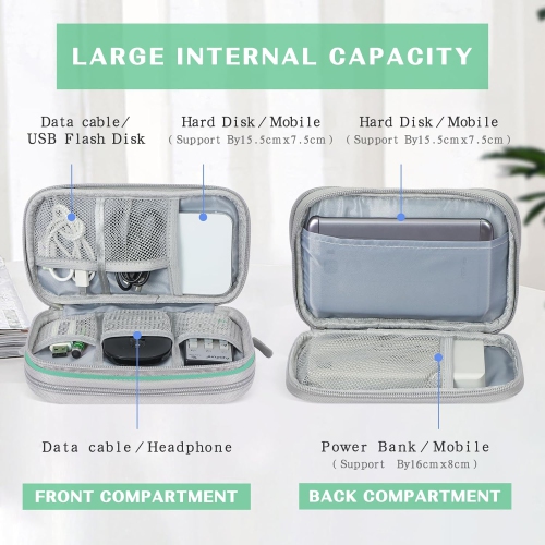 Electronic Organizer, Travel Cable Organizer Bag Pouch Electronic Accessories Carry Case Portable Waterproof Double