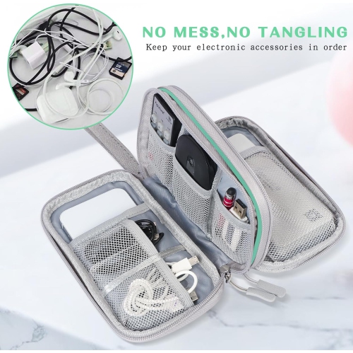 Electronic Organizer, Travel Cable Organizer Bag Pouch Electronic Accessories Carry Case Portable Waterproof Double