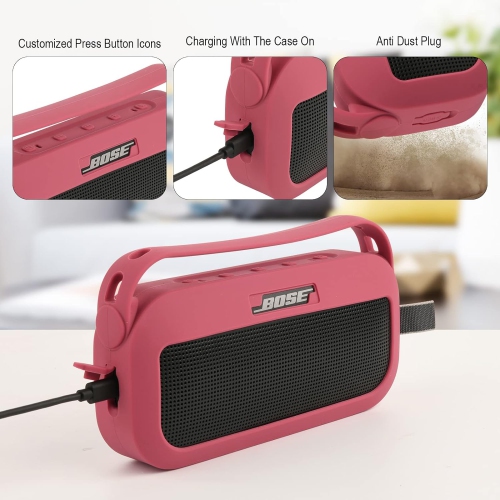 Étui en silicone pour haut-parleur portatif Bluetooth SoundLink Flex de Bose; Étui de transport protecteur