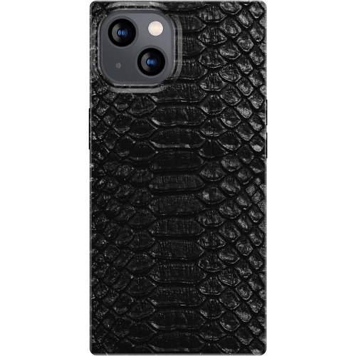 UNKNOWN  Square Case Compatible With Iphone 14 Plus - Slim, Glossy, Black, Exotic Snake Print, Easy to Hold