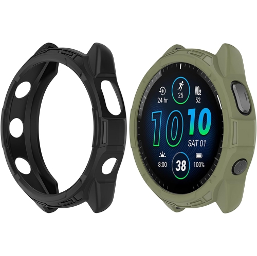 2Pack Soft TPU Case Cover Compatible with Garmin Forerunner965 Running Smartwatch Protective Case