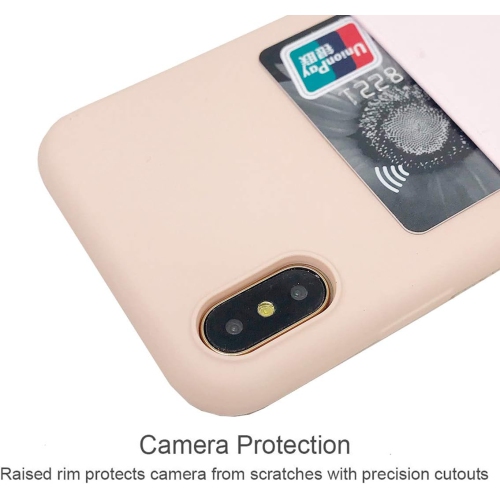 Ultra Slim Liquid Silicone Case Compatible for iPhone Xs/X 10(5.8 inch) with Card Holder Slot Ultra-Slim Thin Soft