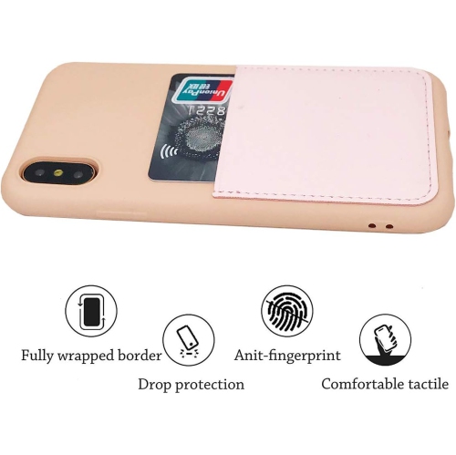 Ultra Slim Liquid Silicone Case Compatible for iPhone Xs/X 10(5.8 inch) with Card Holder Slot Ultra-Slim Thin Soft