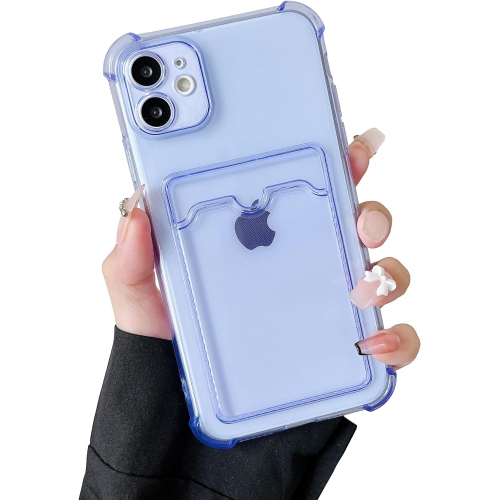 UNKNOWN  Case for Iphone 11 6.1 Inch, Transparent Back Card Holder Phone Case, Slim Fit Thin Protective Soft Tpu
