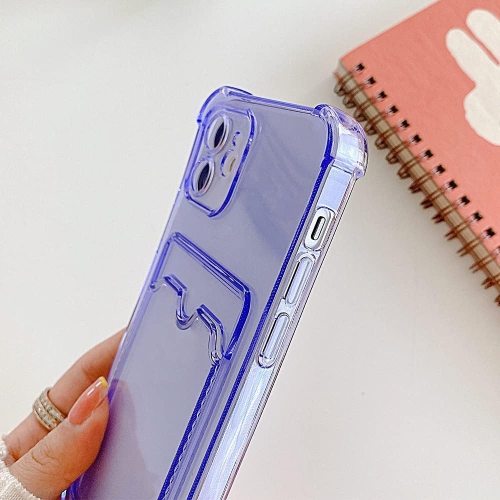 Case for iPhone 11 6.1 inch, Transparent Back Card Holder Phone Case, Slim Fit Thin Protective Soft TPU