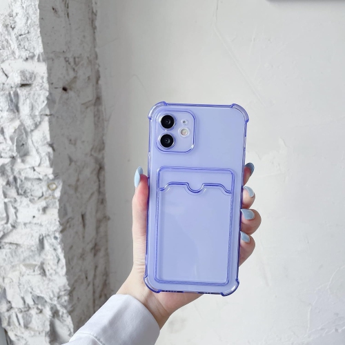 Case for iPhone 11 6.1 inch, Transparent Back Card Holder Phone Case, Slim Fit Thin Protective Soft TPU