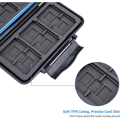 36 Slots SD Card Case Micro SD Card Case CF Card Holder Memory Card Holder Storage for 18 Micro SD Card, 12 SD SDXC