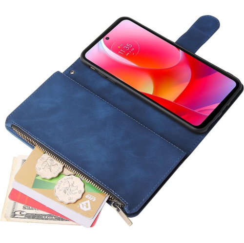 Compatible avec l'étui portefeuille Moto G Power 2022 5G/MotoG Pure 2021 de Motorola avec protecteur d'écran en verre trempé Flip