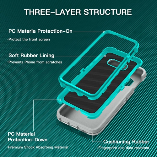 Pour les étuis robustes à 3 couches et à l'épreuve de la poussière et des chutes pour Galaxy S10E [sans protecteur d'écran]