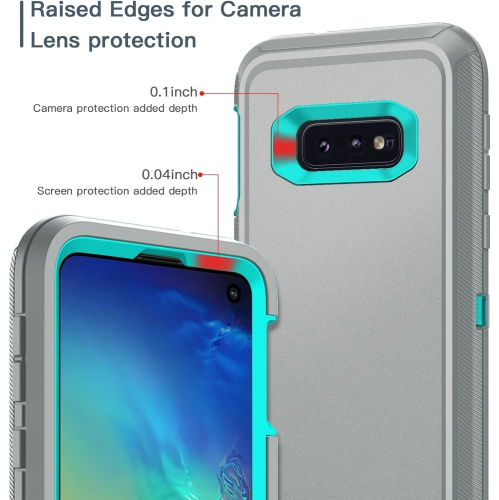 Pour les étuis robustes à 3 couches et à l'épreuve de la poussière et des chutes pour Galaxy S10E [sans protecteur d'écran]