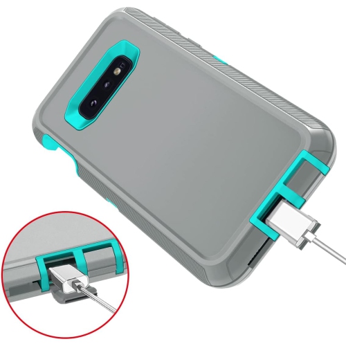 Pour les étuis robustes à 3 couches et à l'épreuve de la poussière et des chutes pour Galaxy S10E [sans protecteur d'écran]