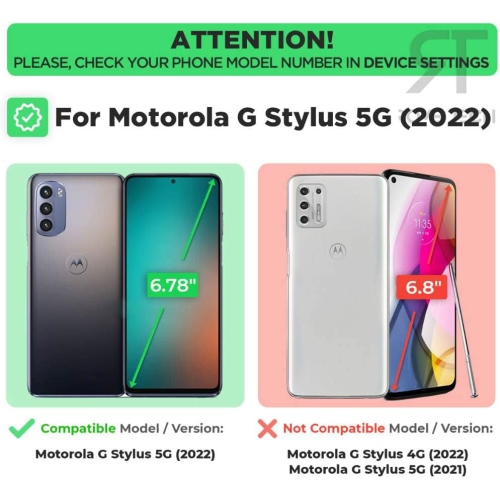 Étui à pince de ceinture pour Moto G Stylus 2022 5G - Étui rigide robuste avec béquille