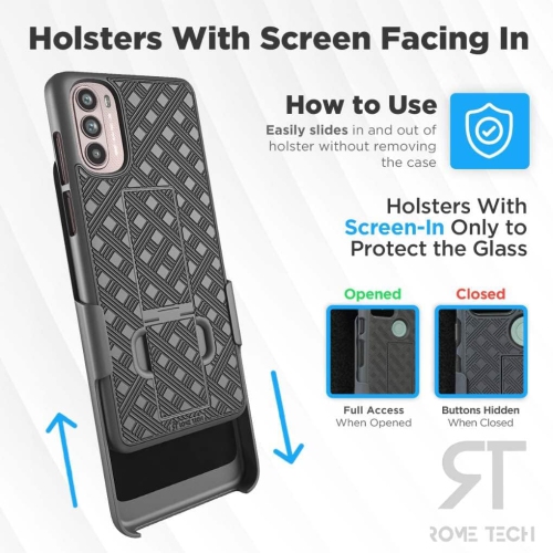 Étui à pince de ceinture pour Moto G Stylus 2022 5G - Étui rigide robuste avec béquille