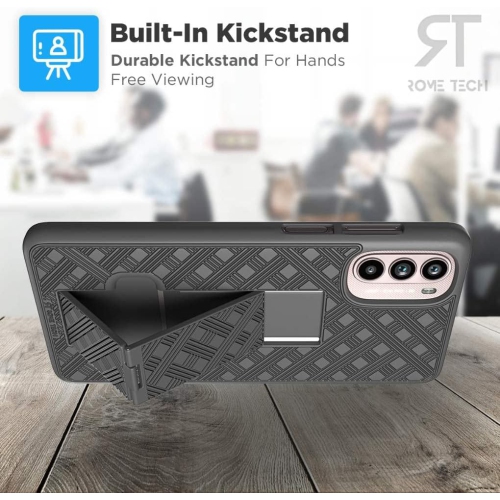 Étui à pince de ceinture pour Moto G Stylus 2022 5G - Étui rigide robuste avec béquille