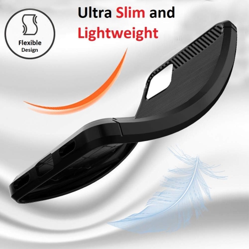 [Fibre de carbone] Étui pour Pixel 4 de Google, durable [absorption des chocs] Étui mince en TPUR mat léger (bleu marine