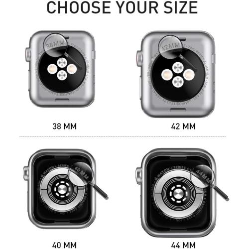 Compatible with Apple Watch Screen Protector 38mm, 3 Pack Full Coverage Apple Watch Case TPU HD Clear