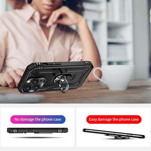 for iPhone 14 Pro Case, iPhone 14 Pro Phone Case with HD Screen Protector, [Military Grade 16ft. Drop Tested] Ring