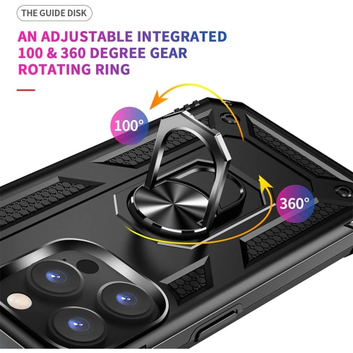 for iPhone 14 Pro Case, iPhone 14 Pro Phone Case with HD Screen Protector, [Military Grade 16ft. Drop Tested] Ring