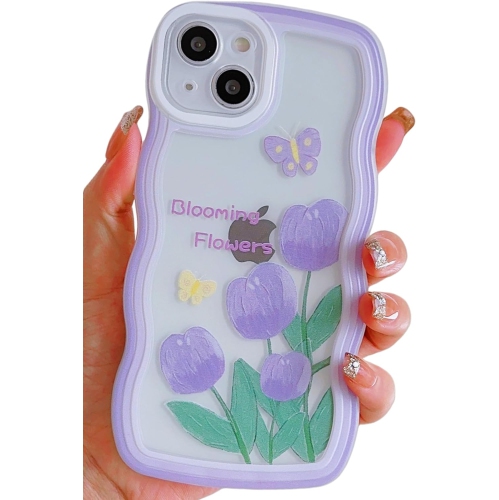 UNKNOWN  Compatible With Iphone 11 Case Clear With Floral Butterfly Design for Women Girls, Aesthetic Cute Wavy Flowers