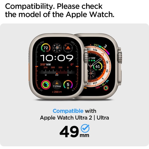 Thin Fit 360 Designed for Apple Watch Ultra Case with Tempered Glass Screen Protector for Apple Watch Ultra 49mm