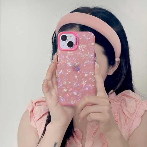 Compatible for iPhone 13/ iPhone 14 Case Cute Marble Pattern for Women Girls Shockproof Pearl Opal Phone Cover