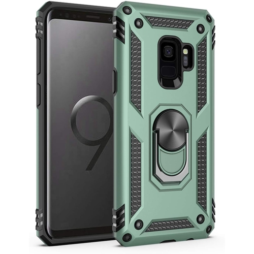 Étui pour Galaxy S9, étui protecteur robuste Shockproof de qualité militaire, avec béquille en métal à anneau rotatif à 360° S9