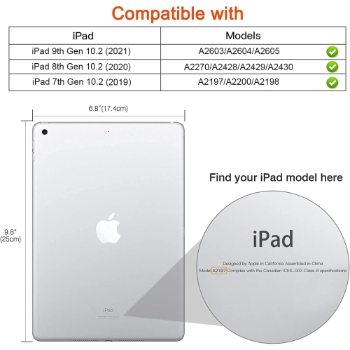 Rotating Case for iPad 9th Generation / 8th Generation (2020) / 7th Gen (2019) 10.2 Inch -360 Degree Rotating