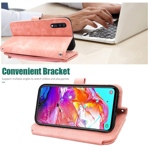 Compatible with Samsung Galaxy A70 Wallet Case 9 Card Slots Retro Leather Flip Stand Cell Phone Cover for A70S