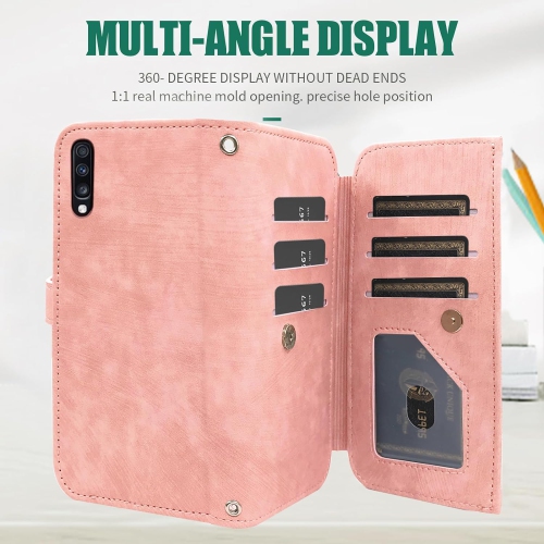 Compatible with Samsung Galaxy A70 Wallet Case 9 Card Slots Retro Leather Flip Stand Cell Phone Cover for A70S