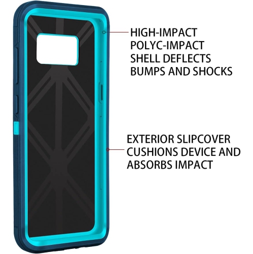 Étui antichoc résistant à la poussière et aux chutes pour Galaxy S8 plus avec protection complète à 3 couches [sans protecteur d'écran]