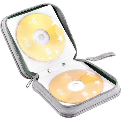 48 rangement pour CD/DVD rangement pour cartable organisateur portatif à glissière en plastique rigide pour CD/DVD Organisateur