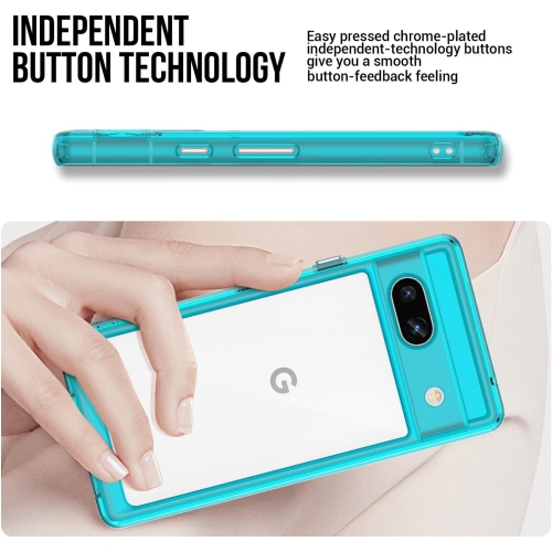 for Google Pixel 7a Phone Case: with [Tempered Glass Screen Protector][Built-in 4 Airbags][Not-Yellowing]