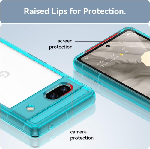 for Google Pixel 7a Phone Case: with [Tempered Glass Screen Protector][Built-in 4 Airbags][Not-Yellowing]