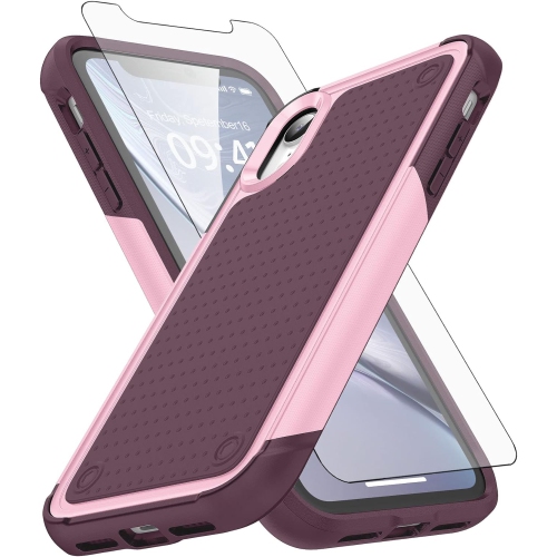 Phone Case for iPhone Xs X 10 10s with Tempered Glass Screen Protector Cover and Rugged Accessories Protective