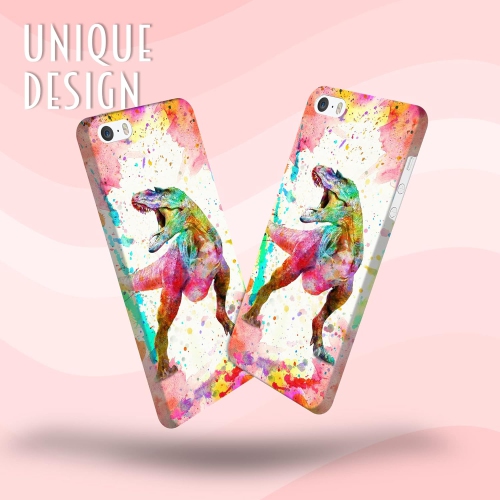 - iPhone 5 Case, iPhone 5s Case, iPhone SE 1st Gen Case - Watercolor Dinosaur Printed Cute, Slim & Sleek