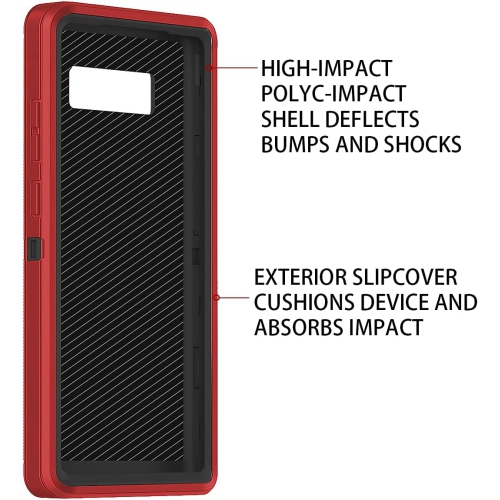 Étui antichoc résistant à la poussière et aux chutes pour Galaxy Note 8 avec protection complète à 3 couches [sans protecteur d'écran]