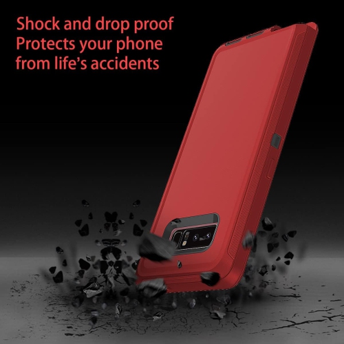 Étui antichoc résistant à la poussière et aux chutes pour Galaxy Note 8 avec protection complète à 3 couches [sans protecteur d'écran]