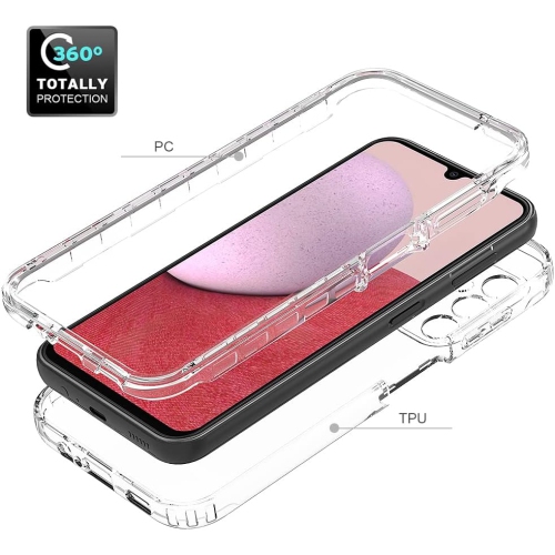 Compatible avec l'étui transparent Crystal robuste antichoc double couche en TPUR pour Galaxy A03S de Samsung