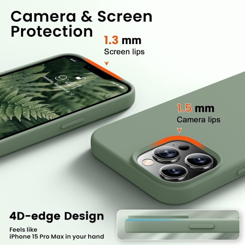 for iPhone 13 Pro Max Case, Silicone Upgraded [Silm Shockproof Protective] Phone Case with Soft Anti-Scratch