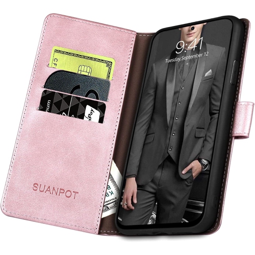 for Samsung Galaxy S21 6.2"(Non S21+) with RFID Blocking Leather Wallet case Credit Card Holder,Flip Folio Book