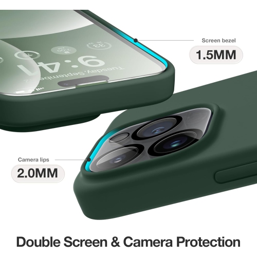 for iPhone 14 Pro Case, with 2 Pack Screen Protector + 2 Pack Camera Lens Protector, Soft Anti-Scratch Microfiber