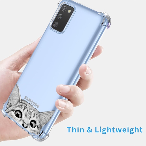 Pour étui pour Galaxy A03S Samsung A03S SM-A037U Étui transparent cute motif chat Cartoon Animal Design Soft Cover en TPUR