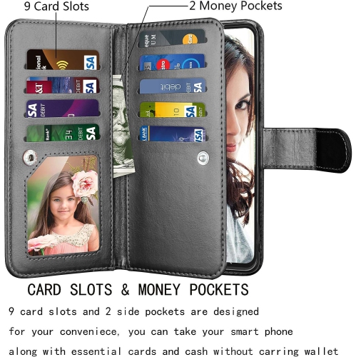 Wallet Case for Samsung Galaxy S21 5G, for Galaxy S21 Case, [9 Card Slots] PU Leather ID Credit Holder Folio Flip