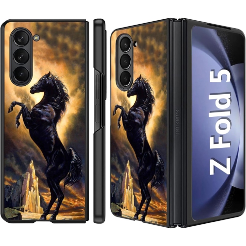 UNKNOWN  for Samsung Galaxy Z Fold 5 Case, Horse Theme Design Slim Fit Hard PC Shookproof Anti-Scratch Stylish