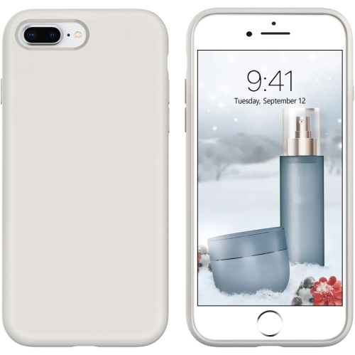 Étui pour iPhone 8 plus, étui pour iPhone 7 plus liquide silicone doux gel caoutchouc mince microfibre
