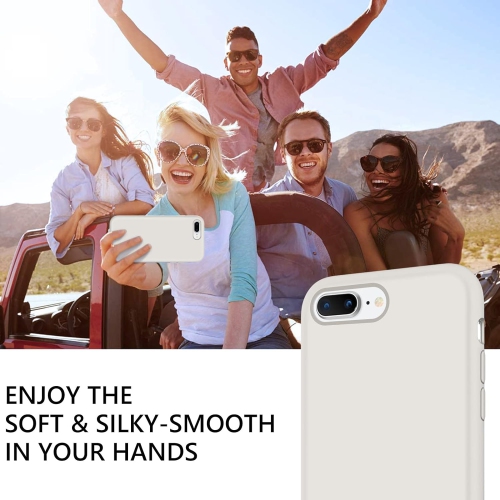 Étui pour iPhone 8 plus, étui pour iPhone 7 plus liquide silicone doux gel caoutchouc mince microfibre