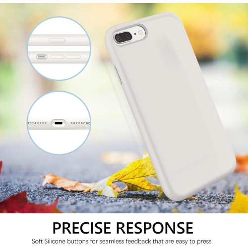 Étui pour iPhone 8 plus, étui pour iPhone 7 plus liquide silicone doux gel caoutchouc mince microfibre