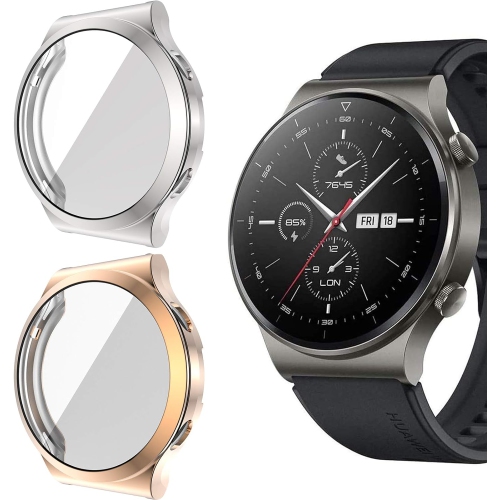 UNKNOWN  Compatible for Huawei Watch Gt 2 Pro Case, All-Around Protective Tpu Bumper Cover Screen Protector Case Cover