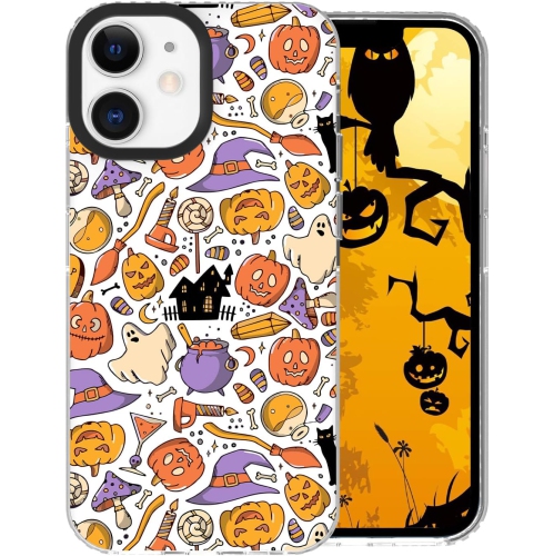 UNKNOWN  Halloween Phone Case for Iphone 12 Iphone 12 Pro Halloween Case, Anti-Yellowing Soft Clear Tpu + Camera In Black