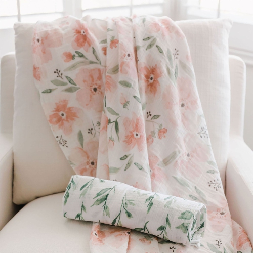 Ensemble de 2 couvertures à emmailloter de Crane Baby - Parker